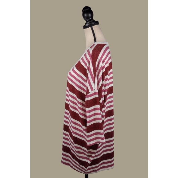 Torrid Super Soft Plush Pink Striped V-neck Top w/ Dropped Shoulders Size 1X NWT - Picture 5 of 10